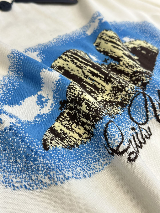ルイヴィトンコピー 小島ジャカードニット半袖Tシャツ