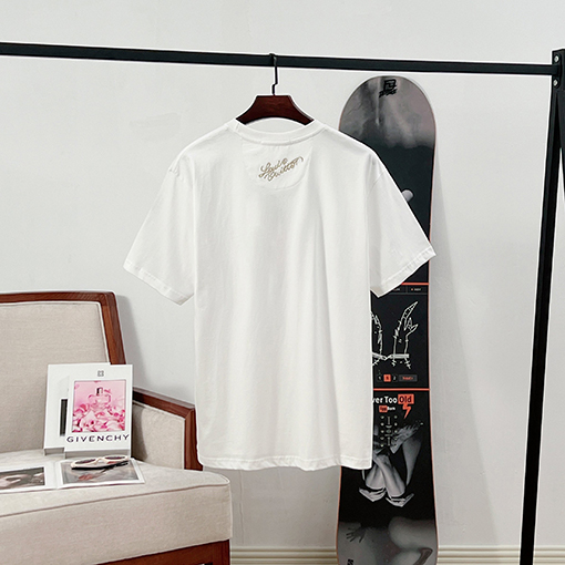 ルイヴィトンスーパーコピー 犬のロゴビーズプリント半袖Tシャツ