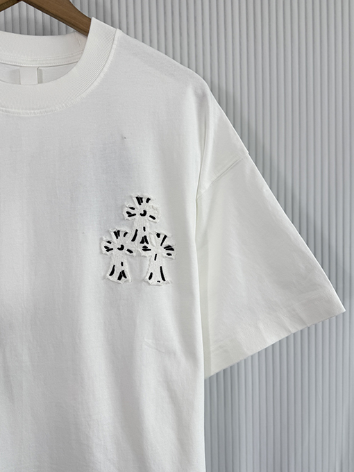 クロムハーツスーパーコピー 新しいクロス布水洗い半袖Tシャツ
