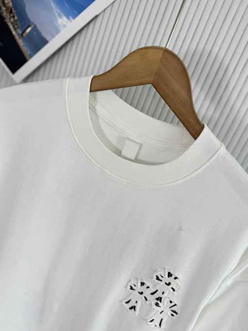 クロムハーツスーパーコピー 新しいクロス布水洗い半袖Tシャツ