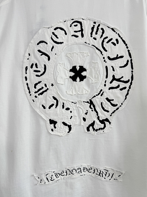 クロムハーツスーパーコピー 新しいクロス布水洗い半袖Tシャツ