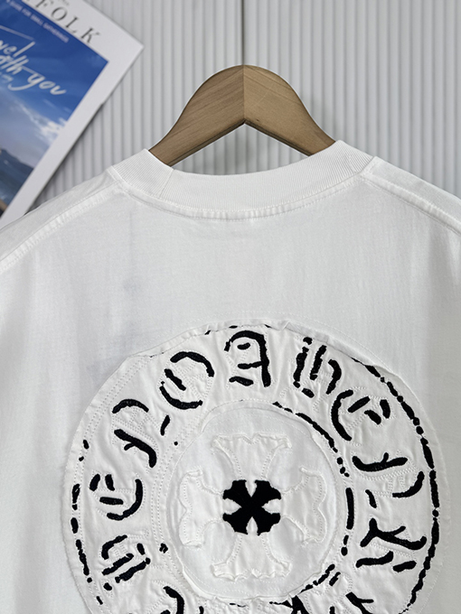 クロムハーツスーパーコピー 新しいクロス布水洗い半袖Tシャツ