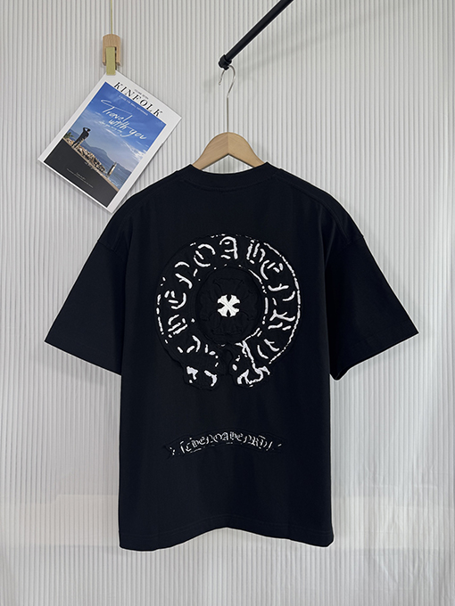 クロムハーツスーパーコピー 新しいクロス布水洗い半袖Tシャツ