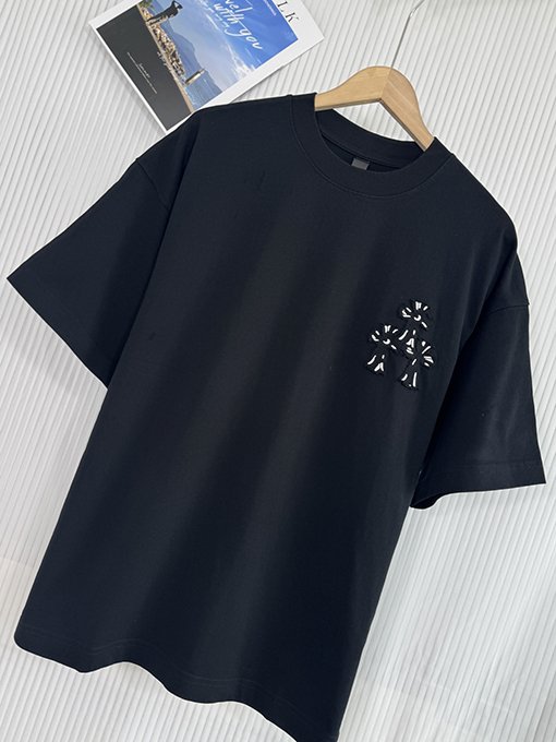 クロムハーツスーパーコピー 新しいクロス布水洗い半袖Tシャツ
