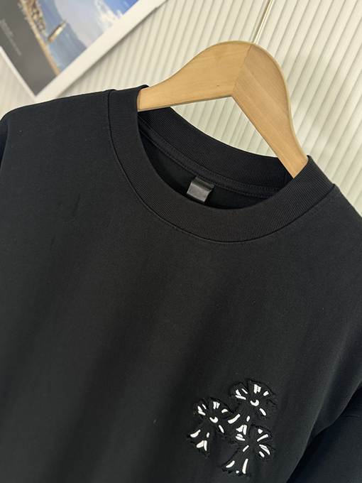クロムハーツスーパーコピー 新しいクロス布水洗い半袖Tシャツ