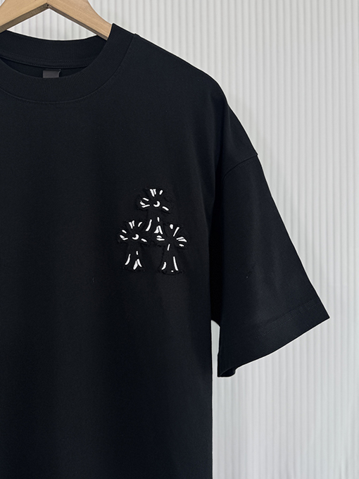 クロムハーツスーパーコピー 新しいクロス布水洗い半袖Tシャツ