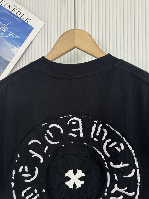 クロムハーツスーパーコピー 新しいクロス布水洗い半袖Tシャツ