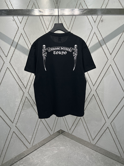 クロムハーツコピー トレンディなトカゲの家族写真プリント半袖Tシャツ