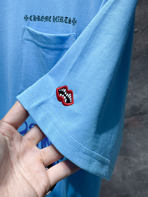 クロムハーツスーパーコピー 新しい青い Matty グラフィティファッション半袖Tシャツ