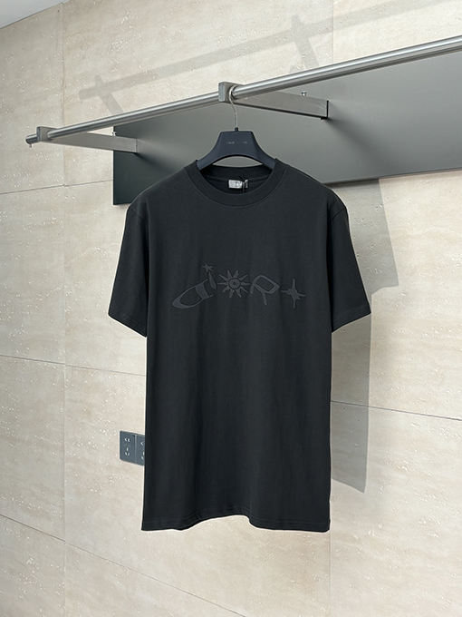 ディオールスーパーコピー 新しい刺繍ラウンドネック文字半袖Tシャツ
