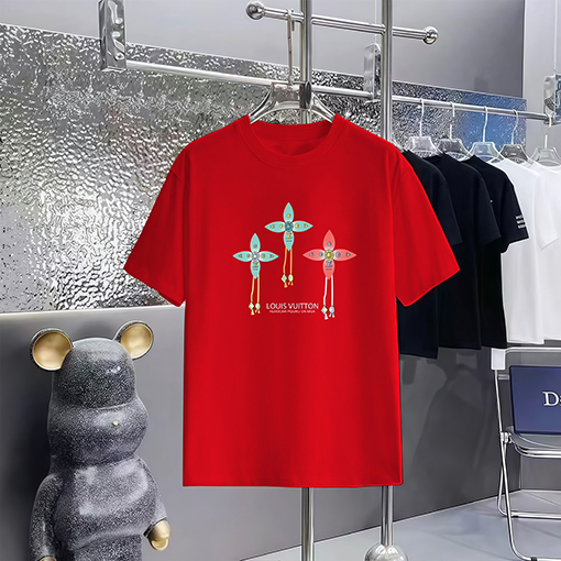ルイヴィトンコピー 新しいプリントラウンドネック半袖Tシャツ