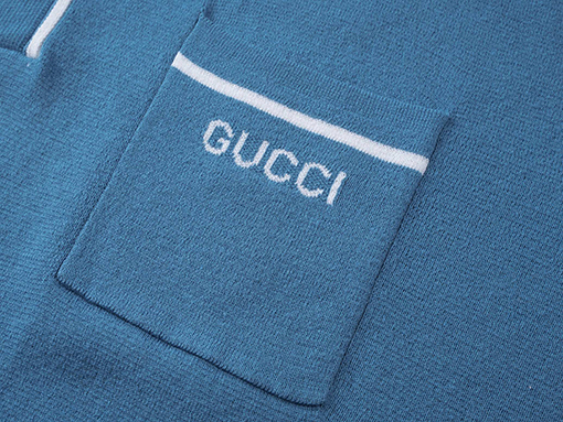 グッチ 新しい胸のプレフィックス刺繍ポケット半袖ポロシャツ