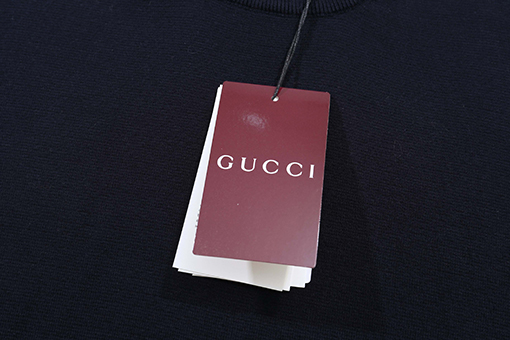 グッチ 新しい襟のロゴが埋め込まれたニット半袖Tシャツ