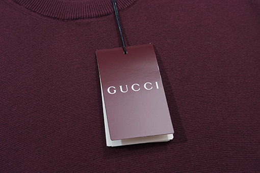 グッチ 新しい襟のロゴが埋め込まれたニット半袖Tシャツ
