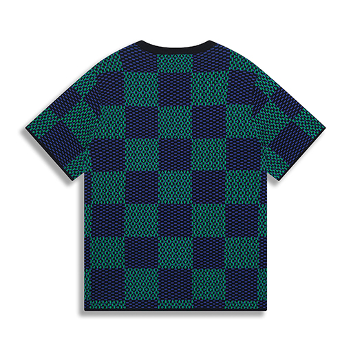 ルイヴィトンコピー 新作 DAMIER チェック柄ジャカードニット半袖Tシャツ
