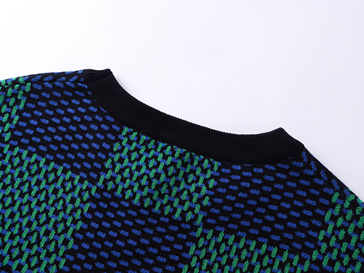 ルイヴィトンコピー 新作 DAMIER チェック柄ジャカードニット半袖Tシャツ