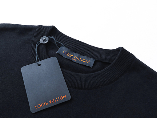 ルイヴィトン アルファベットジャカードニットコットン半袖Tシャツ