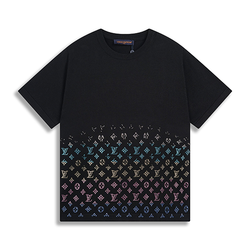 ルイヴィトンスーパーコピー 新しいホットドリルニット半袖Tシャツ