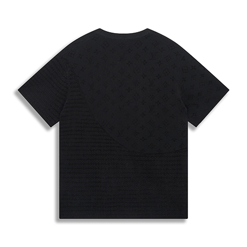 ルイヴィトン 新しい半袖ジャカード植毛ニット半袖Tシャツ
