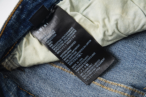 アミリ ファッションクラシック刺繍ステッカーレザー穴文字スキニージーンズ