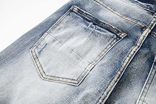 アミリ ファッションクラシック刺繍ステッカーレザー穴文字スキニージーンズ
