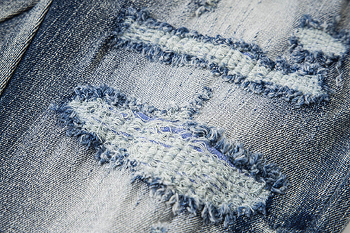 アミリ ファッションクラシック刺繍ステッカーレザー穴文字スキニージーンズ