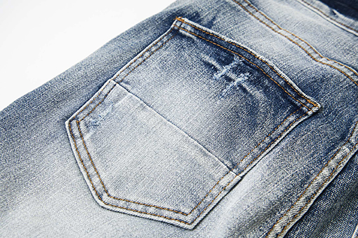 アミリ ファッションクラシック刺繍ステッカーレザー穴文字スキニージーンズ