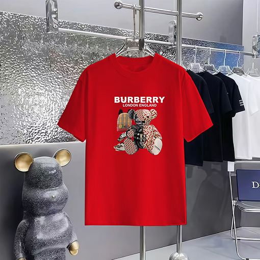 バーバリー プリントラウンドネック半袖Tシャツ