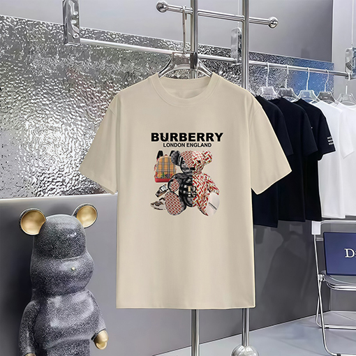 バーバリー プリントラウンドネック半袖Tシャツ