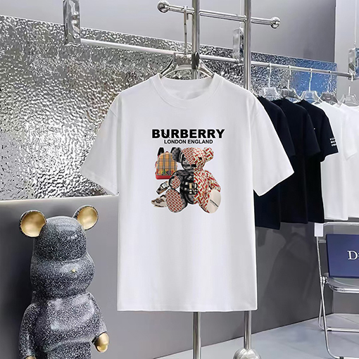 バーバリー プリントラウンドネック半袖Tシャツ