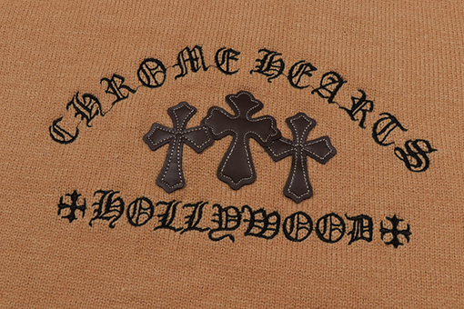 クロムハーツ クロスレザーハードウェア刺繍クルーネックセーター