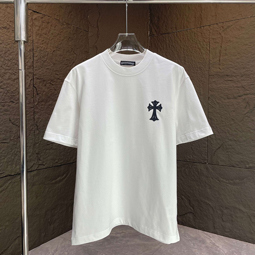 クロムハーツ 新しいロゴサンスクリット十字架立体シリコン半袖Tシャツ
