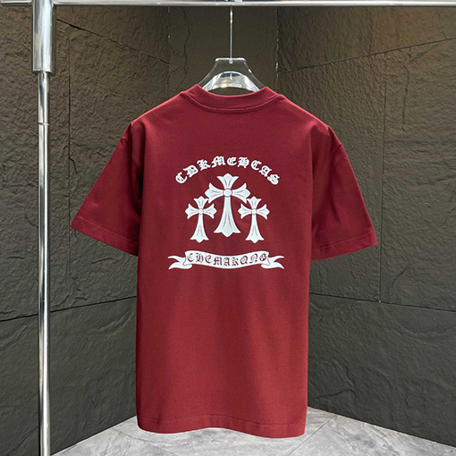 クロムハーツ 新しいロゴサンスクリット十字架立体シリコン半袖Tシャツ