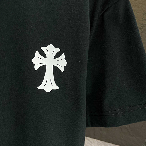 クロムハーツ 新しいロゴサンスクリット十字架立体シリコン半袖Tシャツ