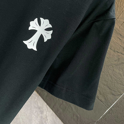 クロムハーツ 新しいロゴサンスクリット十字架立体シリコン半袖Tシャツ
