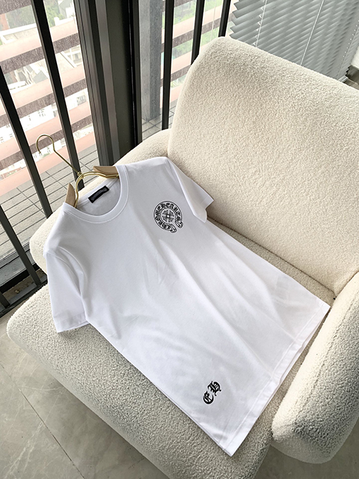 クロムハーツスーパーコピー クラシックロゴプリントラウンドネック半袖Tシャツ