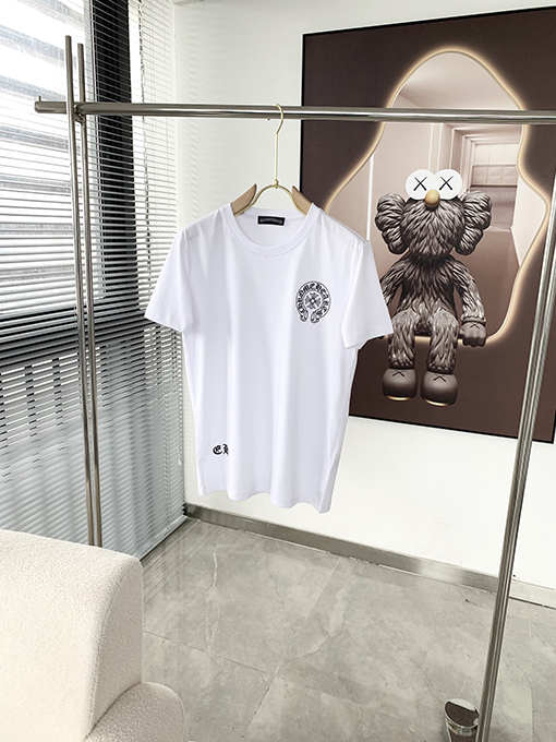 クロムハーツスーパーコピー クラシックロゴプリントラウンドネック半袖Tシャツ