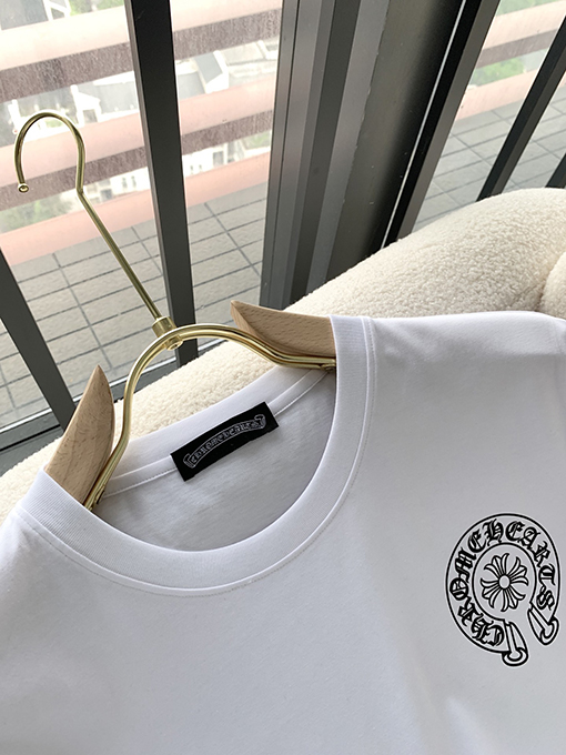クロムハーツスーパーコピー クラシックロゴプリントラウンドネック半袖Tシャツ