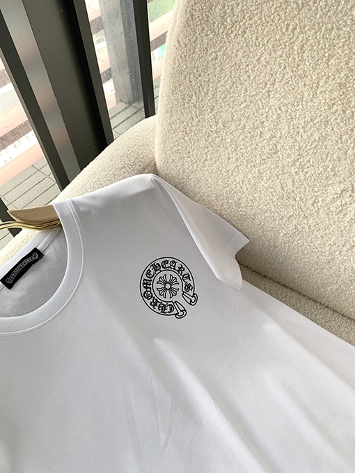クロムハーツスーパーコピー クラシックロゴプリントラウンドネック半袖Tシャツ