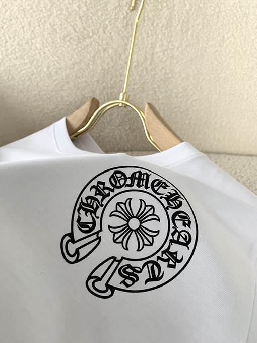 クロムハーツスーパーコピー クラシックロゴプリントラウンドネック半袖Tシャツ