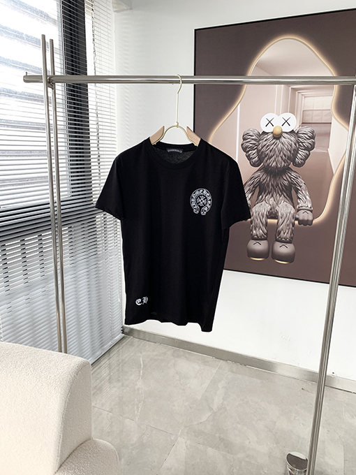 クロムハーツスーパーコピー クラシックロゴプリントラウンドネック半袖Tシャツ