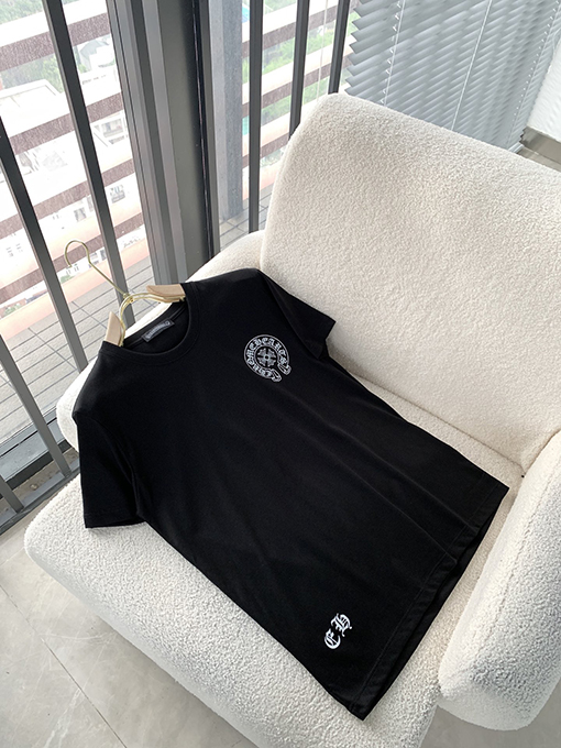 クロムハーツスーパーコピー クラシックロゴプリントラウンドネック半袖Tシャツ