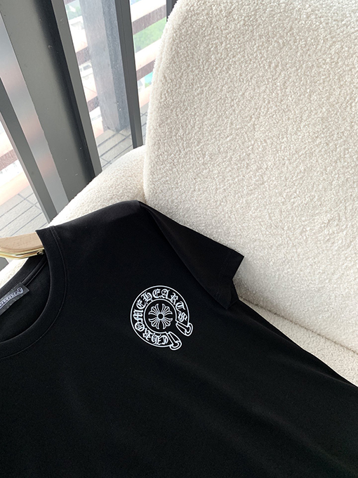 クロムハーツスーパーコピー クラシックロゴプリントラウンドネック半袖Tシャツ