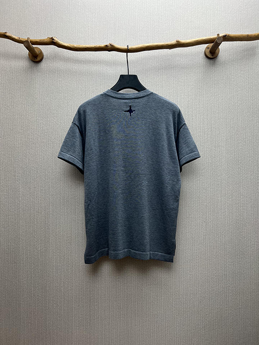 ディオールスーパーコピー 新しいグレーウールニット半袖Tシャツ