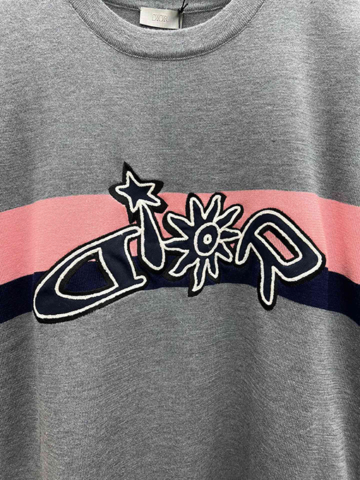 ディオールスーパーコピー 新しいグレーウールニット半袖Tシャツ