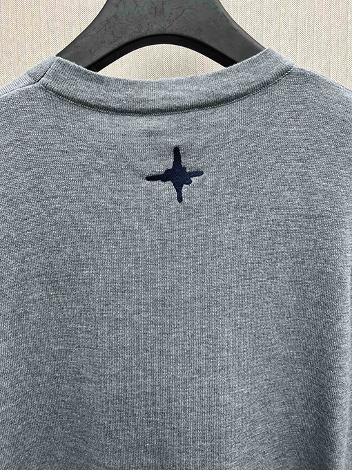 ディオールスーパーコピー 新しいグレーウールニット半袖Tシャツ