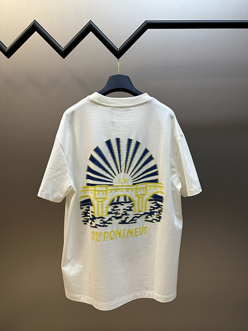 ルイヴィトン 夢の五色フライングラインジャカード半袖Tシャツ