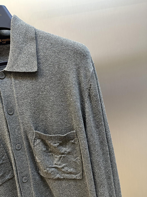 ルイヴィトンスーパーコピー ポケットインレイニット長袖シャツ