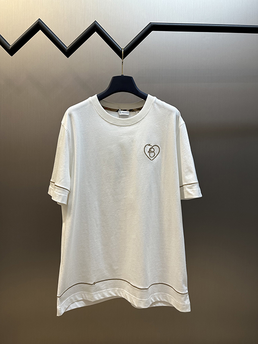 バーバリー 七夕限定ハート結びカップル半袖Tシャツ