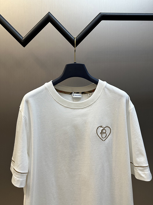 バーバリー 七夕限定ハート結びカップル半袖Tシャツ